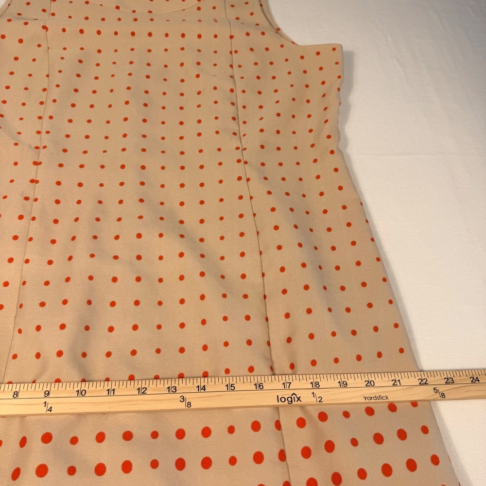 ILE New York Womens Orange Tan Polka‎ Dot Ombre Sheath Dress Size 16 Sleeveless - Picture 8 of 12